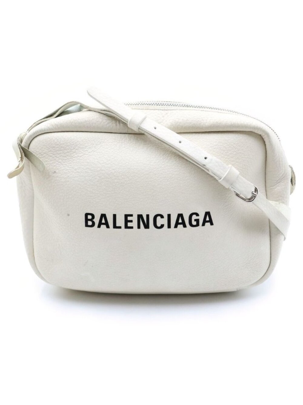 Balenciaga Everyday Soft Leather Camera Shoulder Bag Ivory